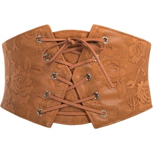 GRACE KARIN Renaissance Corset Belt for Women Elastic Wide Waist Corset(Brown)