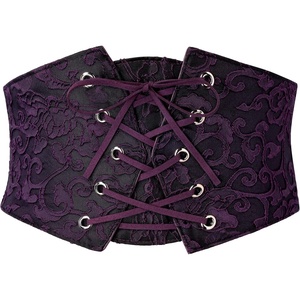 GRACE KARIN Renaissance Corset Belt for Women Elastic Wide Waist Corset(Deep Purple)