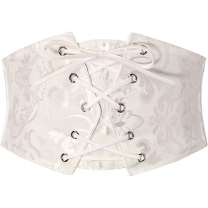GRACE KARIN Renaissance Corset Belt for Women Elastic Wide Waist Corset(White Floral)