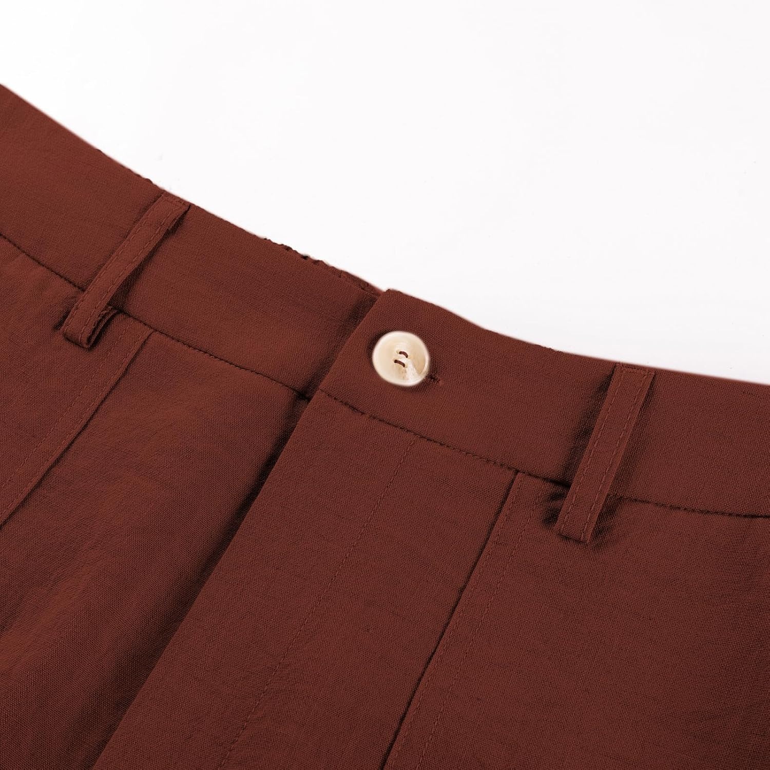 image:imageGRACE KARIN Linen Pants Women Comfy Wide Leg Casual Work PantsRust