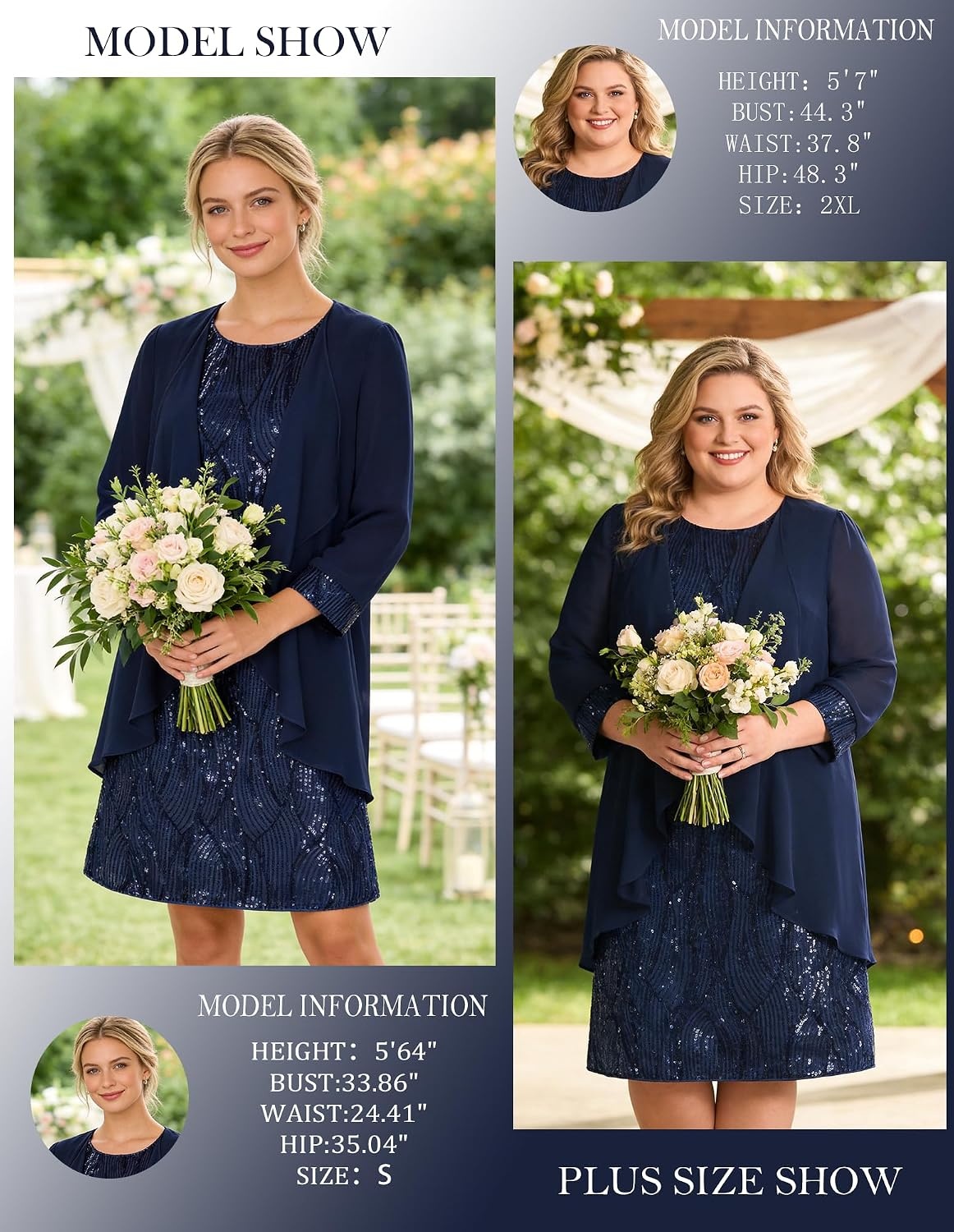 image:imageGRACE KARIN Women Wedding Guest Dresses Sequin Mother of the Bride DressesGrey Blue