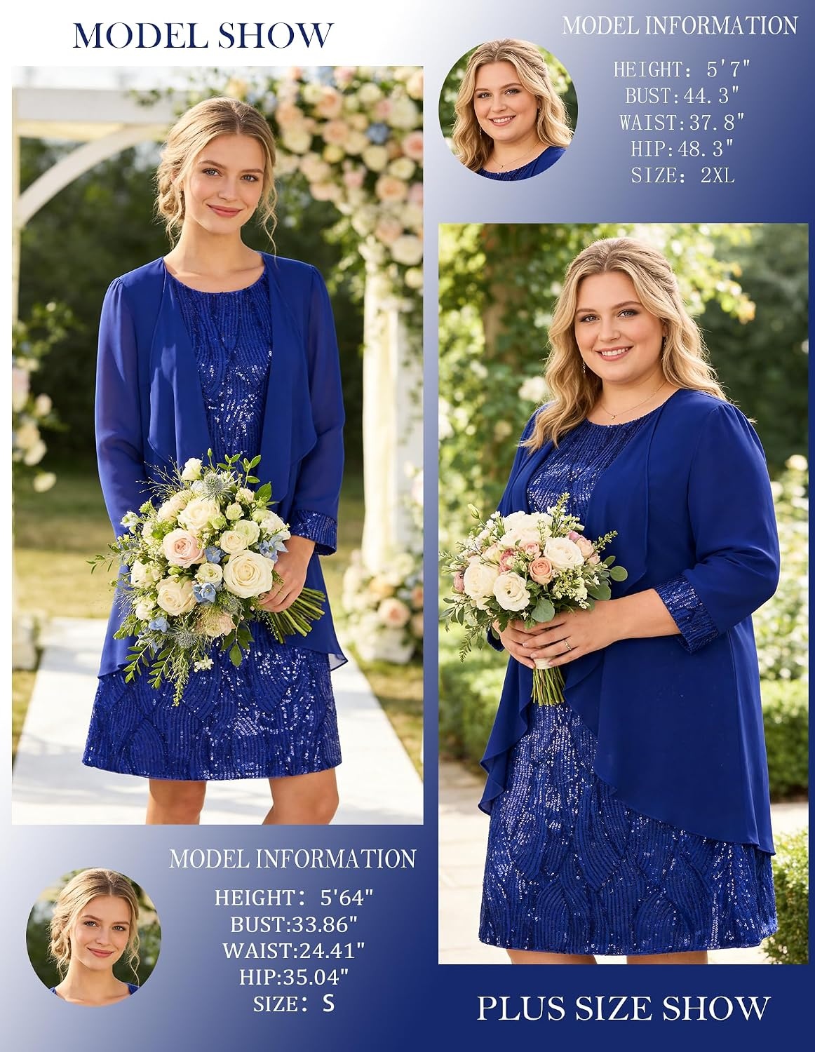 image:imageGRACE KARIN Women Wedding Guest Dresses Sequin Mother of the Bride DressesRoyal Blue