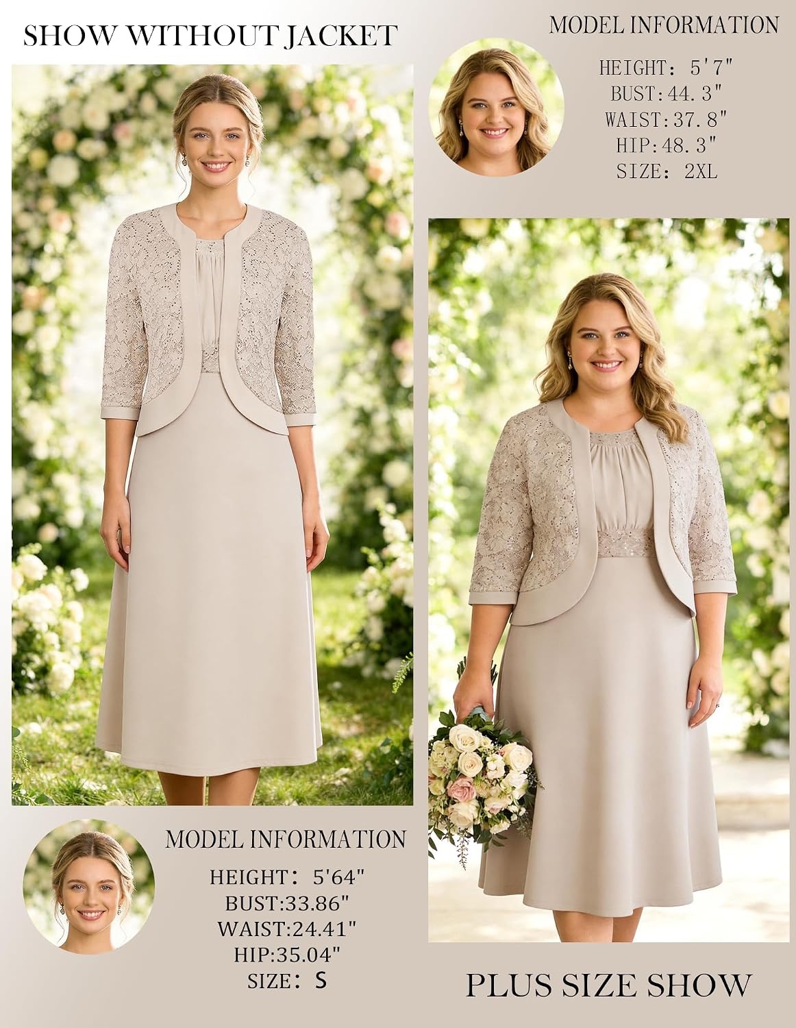 image:imageGRACE KARIN Womens Formal Wedding Guest Dress Mother of the Bride DressApricot