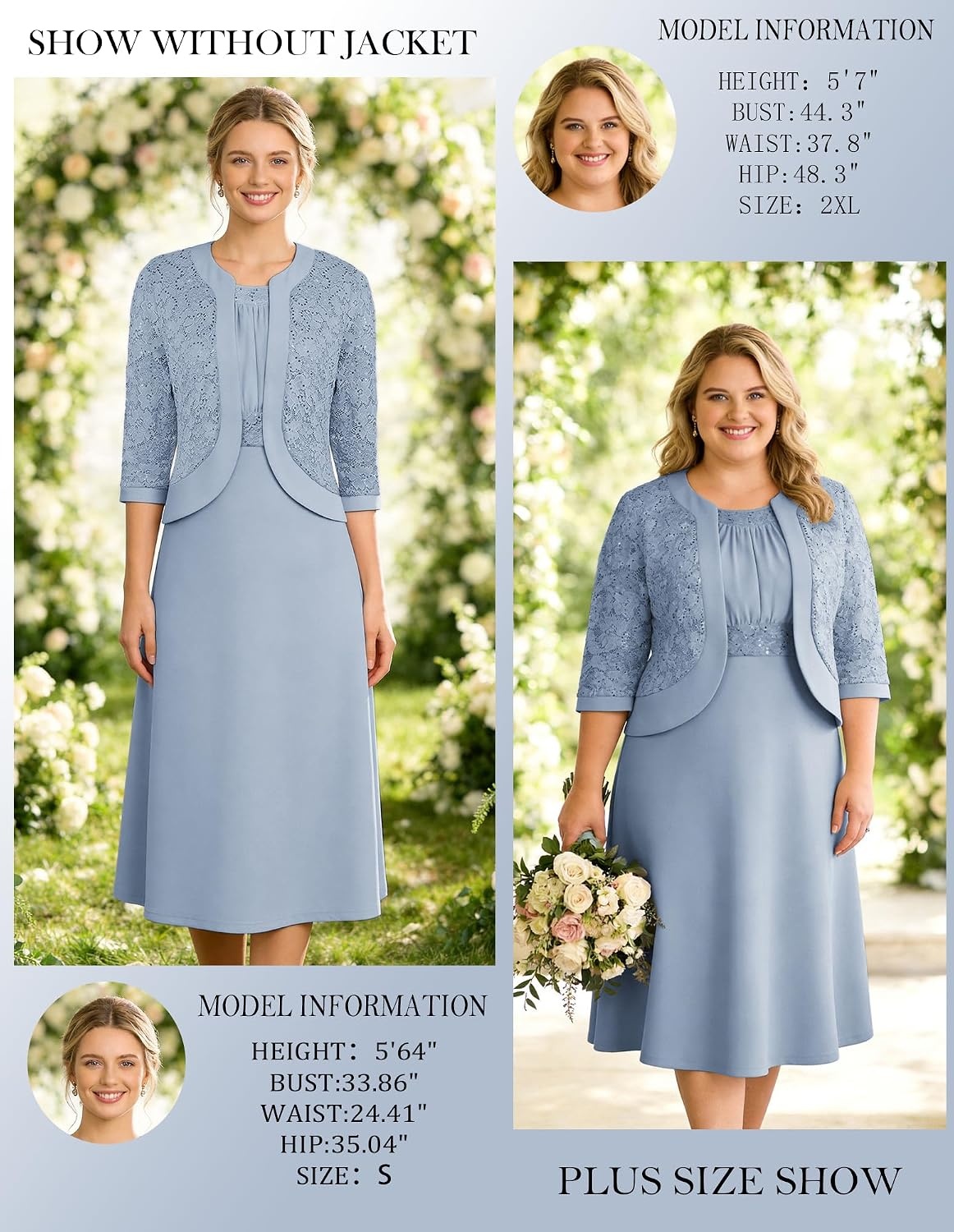 image:imageGRACE KARIN Womens Formal Wedding Guest Dress Mother of the Bride DressGray Blue