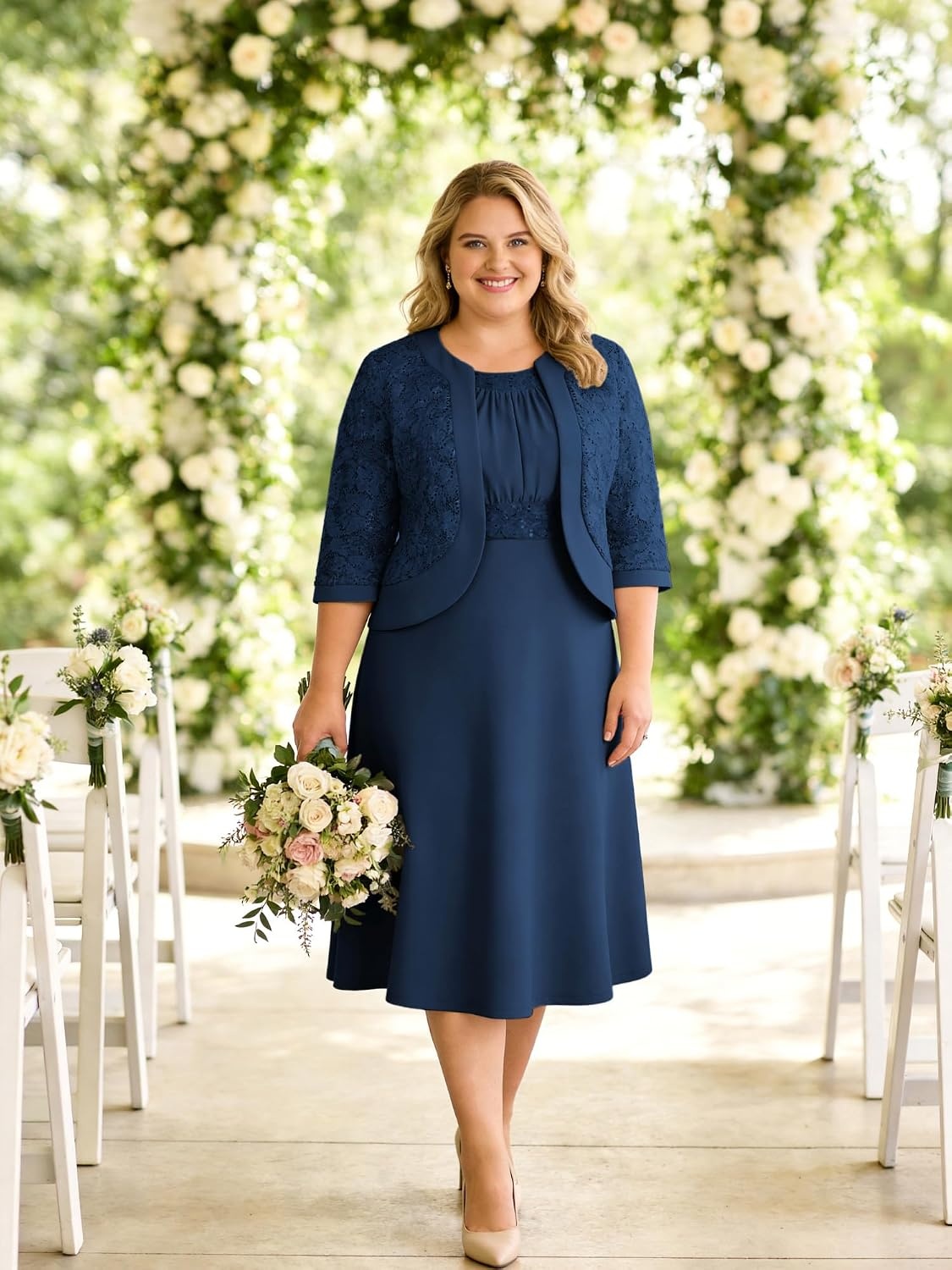 image:imageGRACE KARIN Womens Formal Wedding Guest Dress Mother of the Bride DressNavy Blue