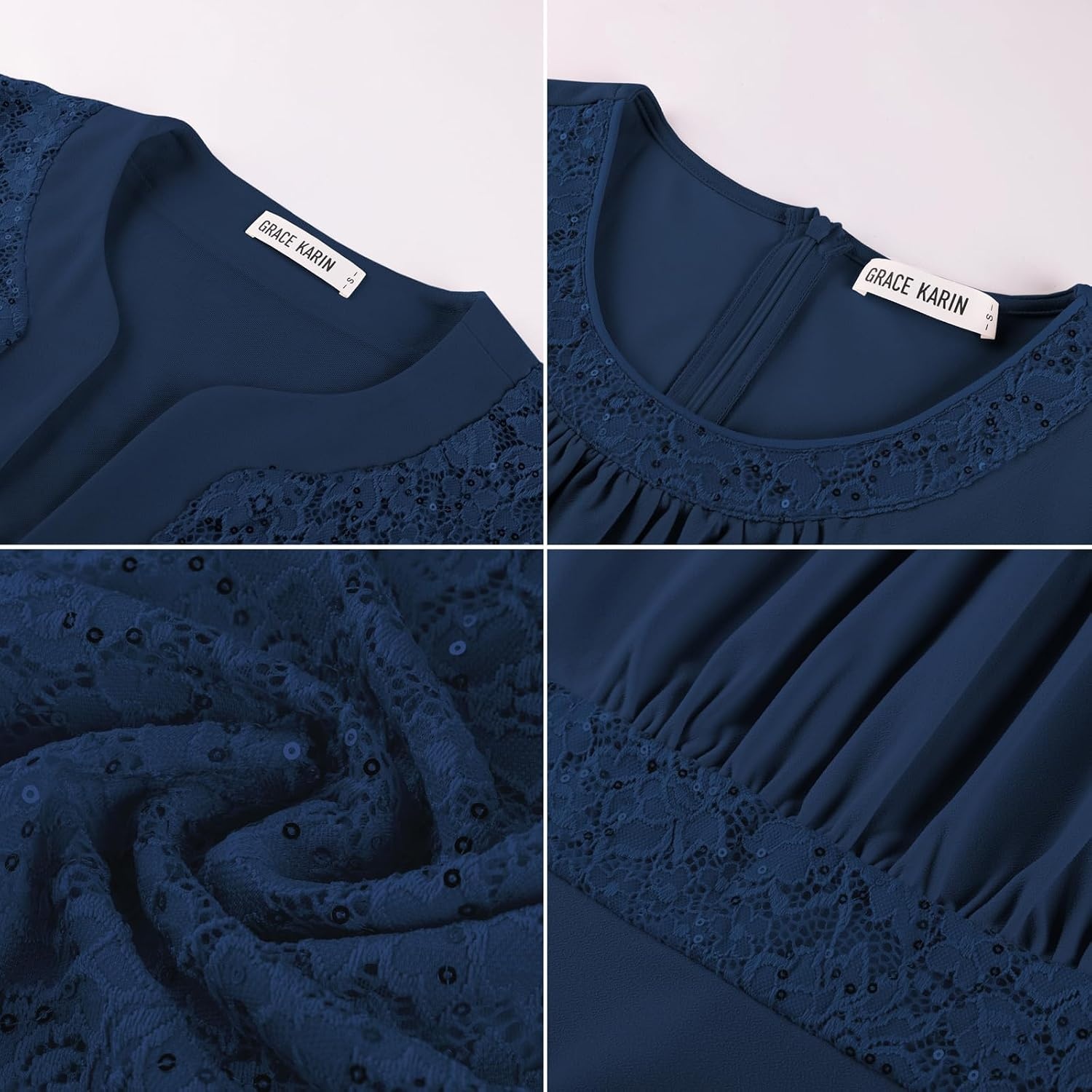 image:imageGRACE KARIN Womens Formal Wedding Guest Dress Mother of the Bride DressNavy Blue