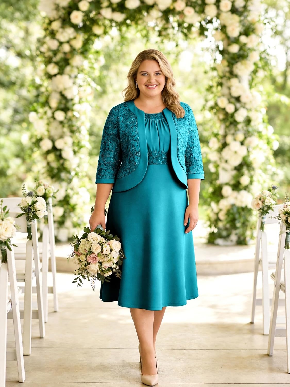 image:imageGRACE KARIN Womens Formal Wedding Guest Dress Mother of the Bride DressPeacock Blue