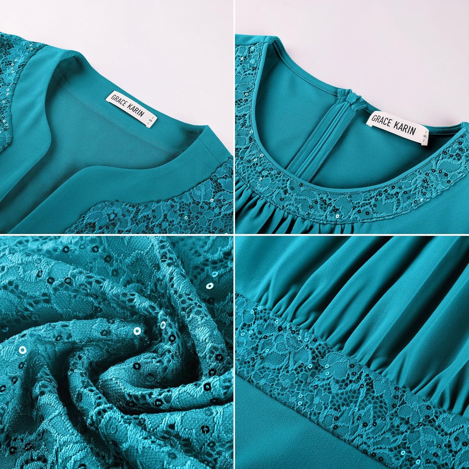 image:imageGRACE KARIN Womens Formal Wedding Guest Dress Mother of the Bride DressPeacock Blue