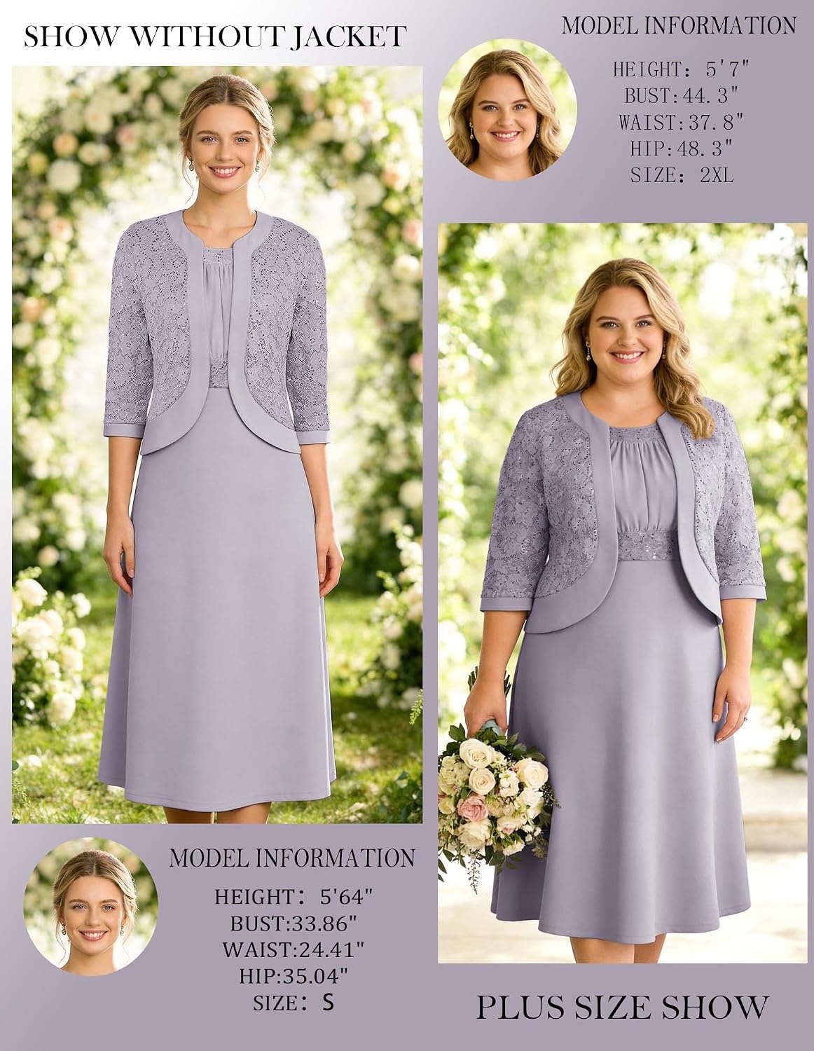 image:imageGRACE KARIN Womens Formal Wedding Guest Dress Mother of the Bride DressPurple Gray