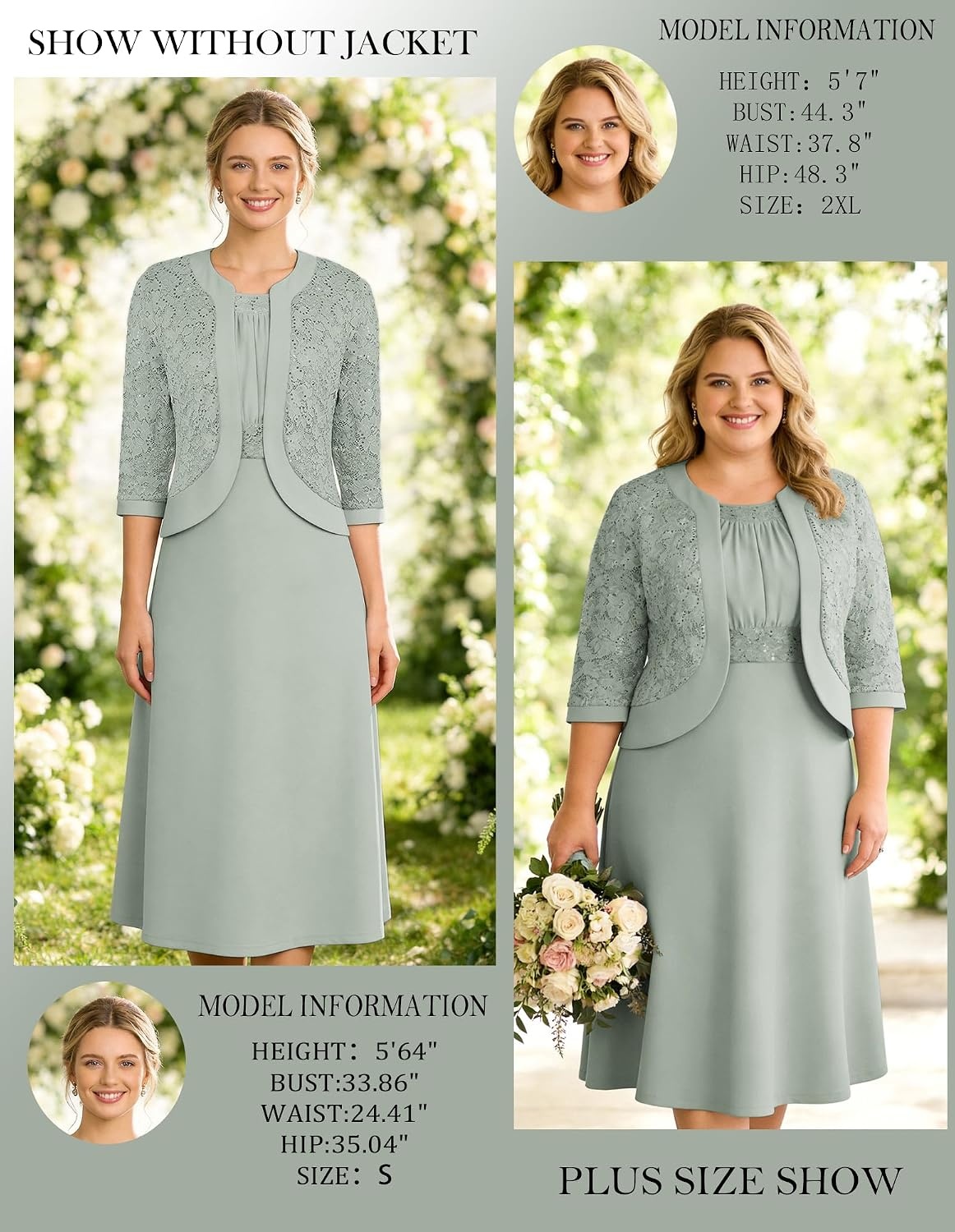 image:imageGRACE KARIN Womens Formal Wedding Guest Dress Mother of the Bride DressSage Green