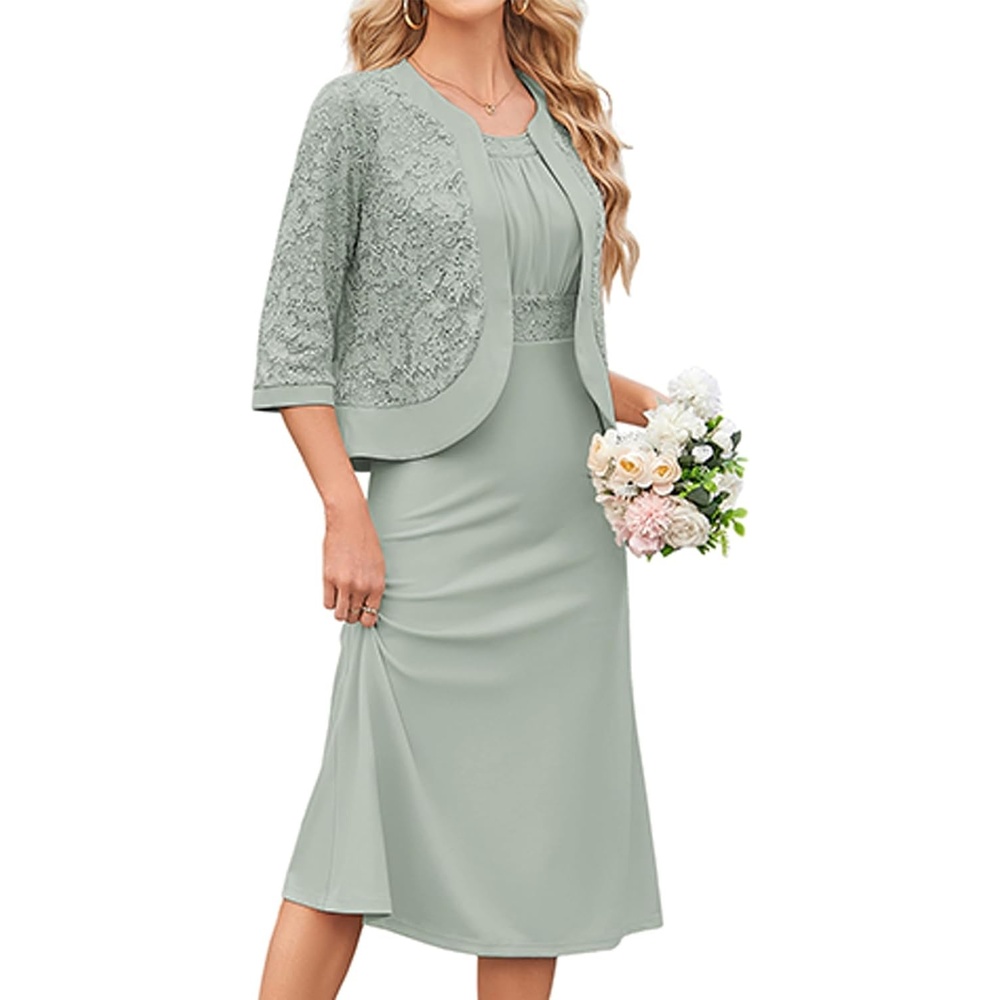 image:imageGRACE KARIN Womens Formal Wedding Guest Dress Mother of the Bride DressSage Green