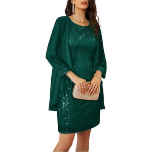GRACE KARIN Women Wedding Guest Dresses Sequin Mother of the Bride Dresses(Dark Green)