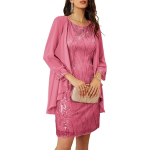 GRACE KARIN Women Wedding Guest Dresses Sequin Mother of the Bride Dresses(Peach Pink Peach Pink)