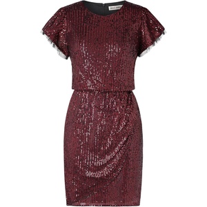 GRACE KARIN Women’s Cap Sleeve Sparkly Sequin Midi Dress(Dark Red)