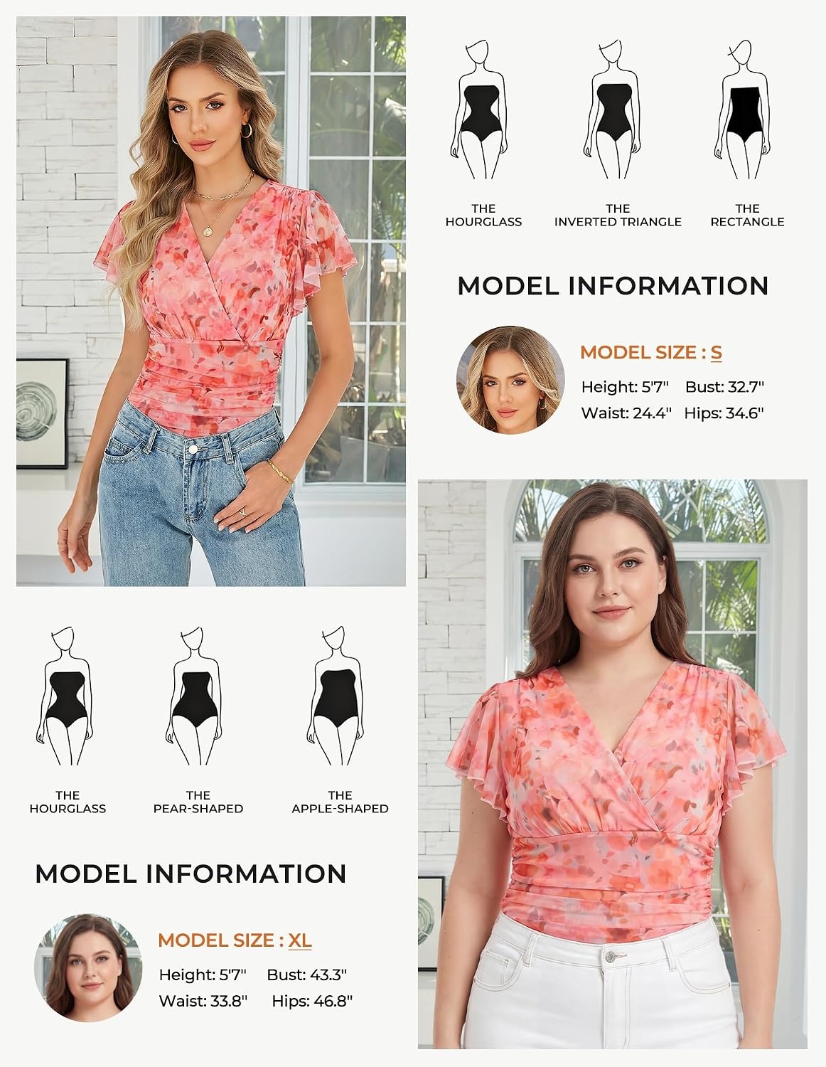 image:imageGRACE KARIN 2026 Womens Mesh Tops Dressy Casual Boho BlousesOrange