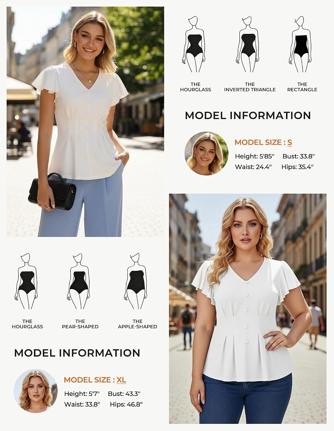 image:imageGRACE KARIN Womens Summer Blouses Dressy Casual Ruffle Peplum TopsWhite