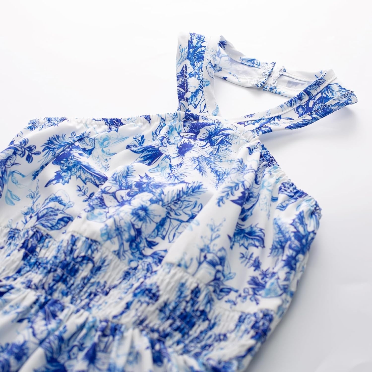 image:imageGRACE KARIN Girls Hawaiian Dresses Halter Tropical Beach Summer Dress 614YBlue and White