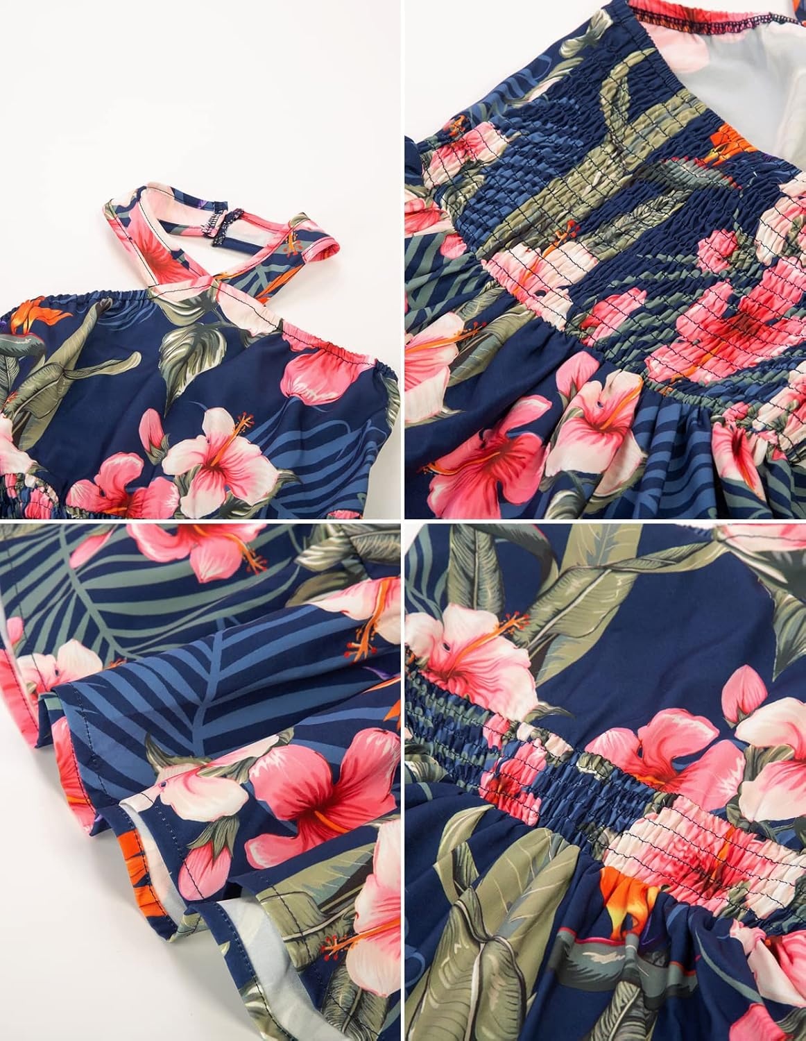image:imageGRACE KARIN Girls Hawaiian Dresses Halter Tropical Beach Summer Dress 614YFloral on Navy