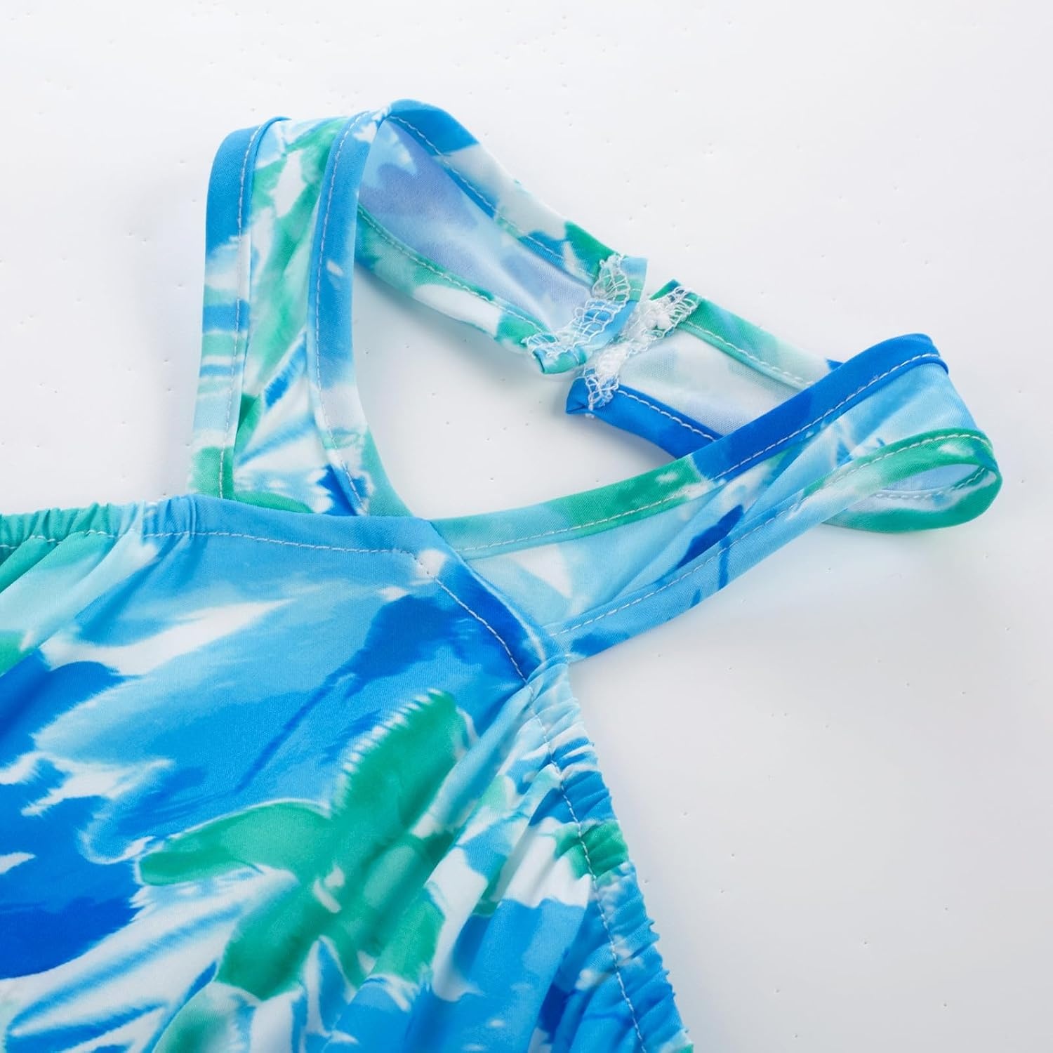 image:imageGRACE KARIN Girls Hawaiian Dresses Halter Tropical Beach Summer Dress 614YGreen and Blue