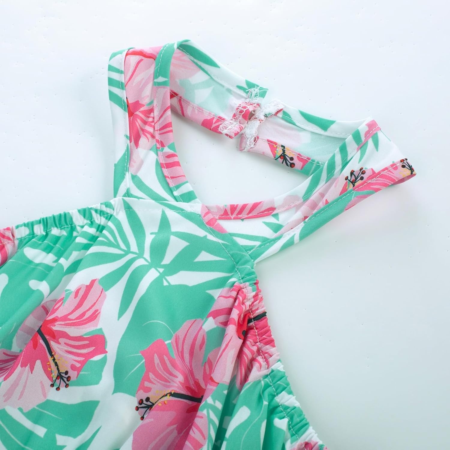 image:imageGRACE KARIN Girls Hawaiian Dresses Halter Tropical Beach Summer Dress 614YTeal Tropical