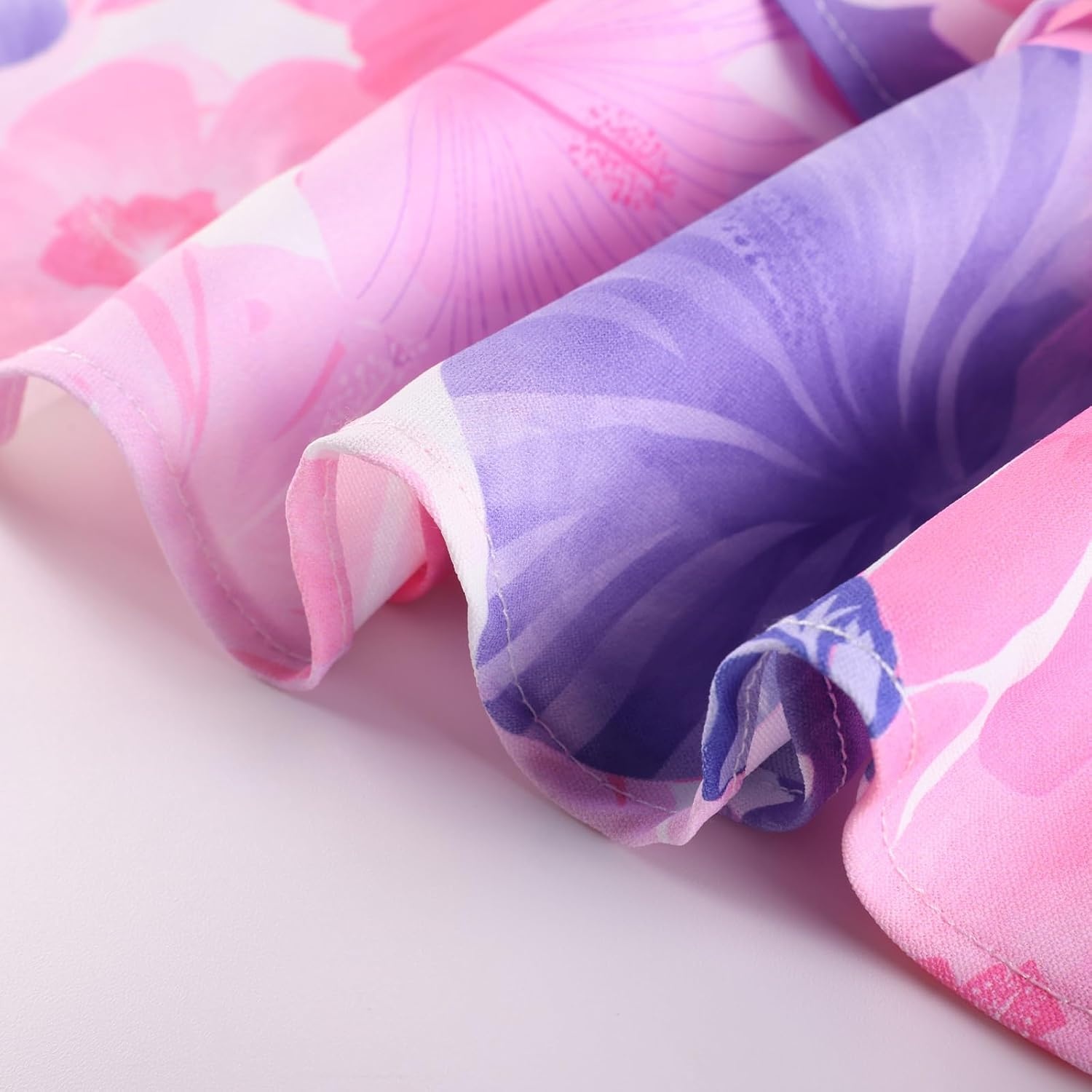 image:imageGRACE KARIN Girls Hawaiian Tropical Maxi Dress Floral Summer Beach SundressPink Purple Tropical