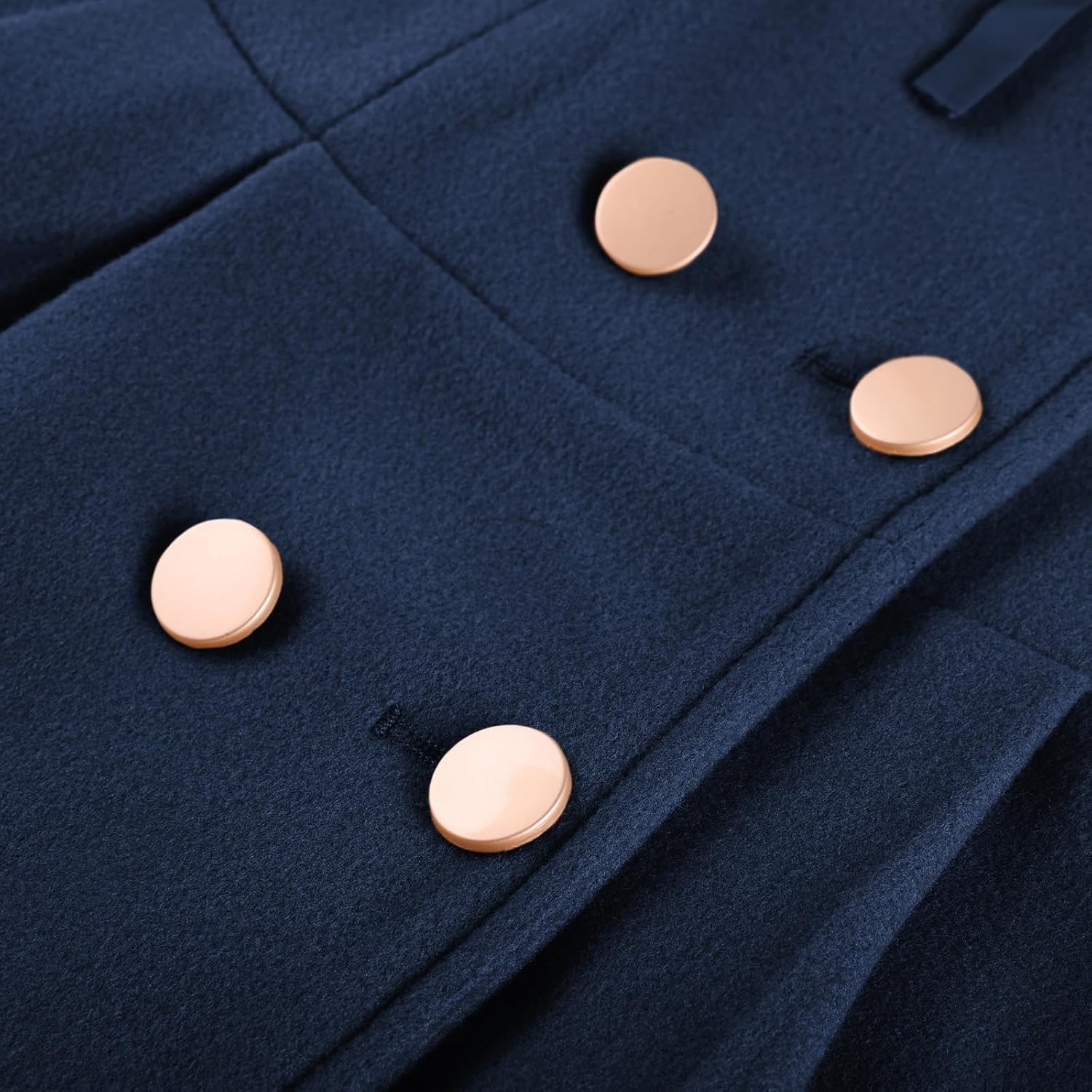 image:imageGRACE KARIN Girls Winter Wool Peacoat Coat Jacket Detachable Capelet 714Navy