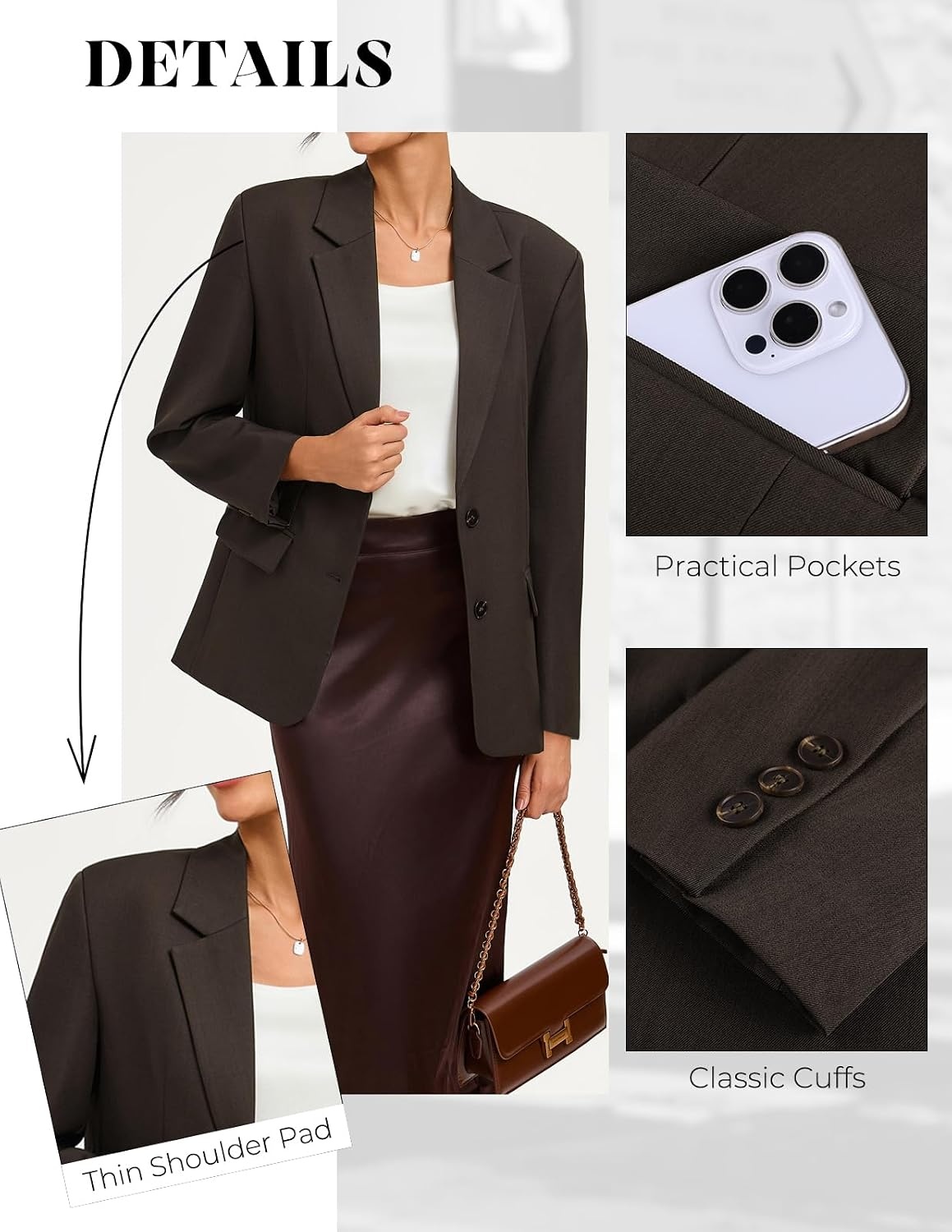 image:imageGRACE KARIN Womens Blazer Business Casual 2026 Relaxed FitDark Brown