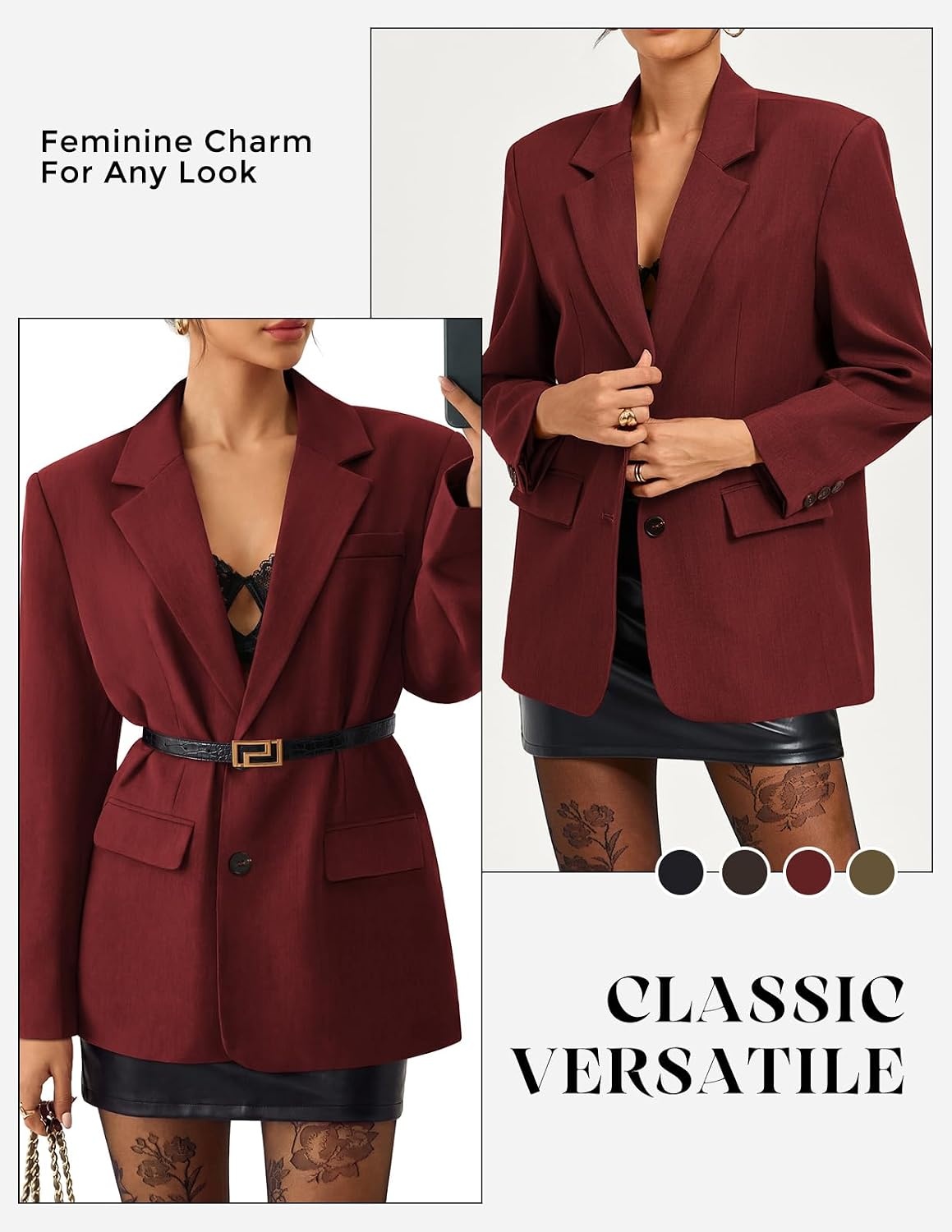 image:imageGRACE KARIN Womens Blazer Business Casual 2026 Relaxed FitWine