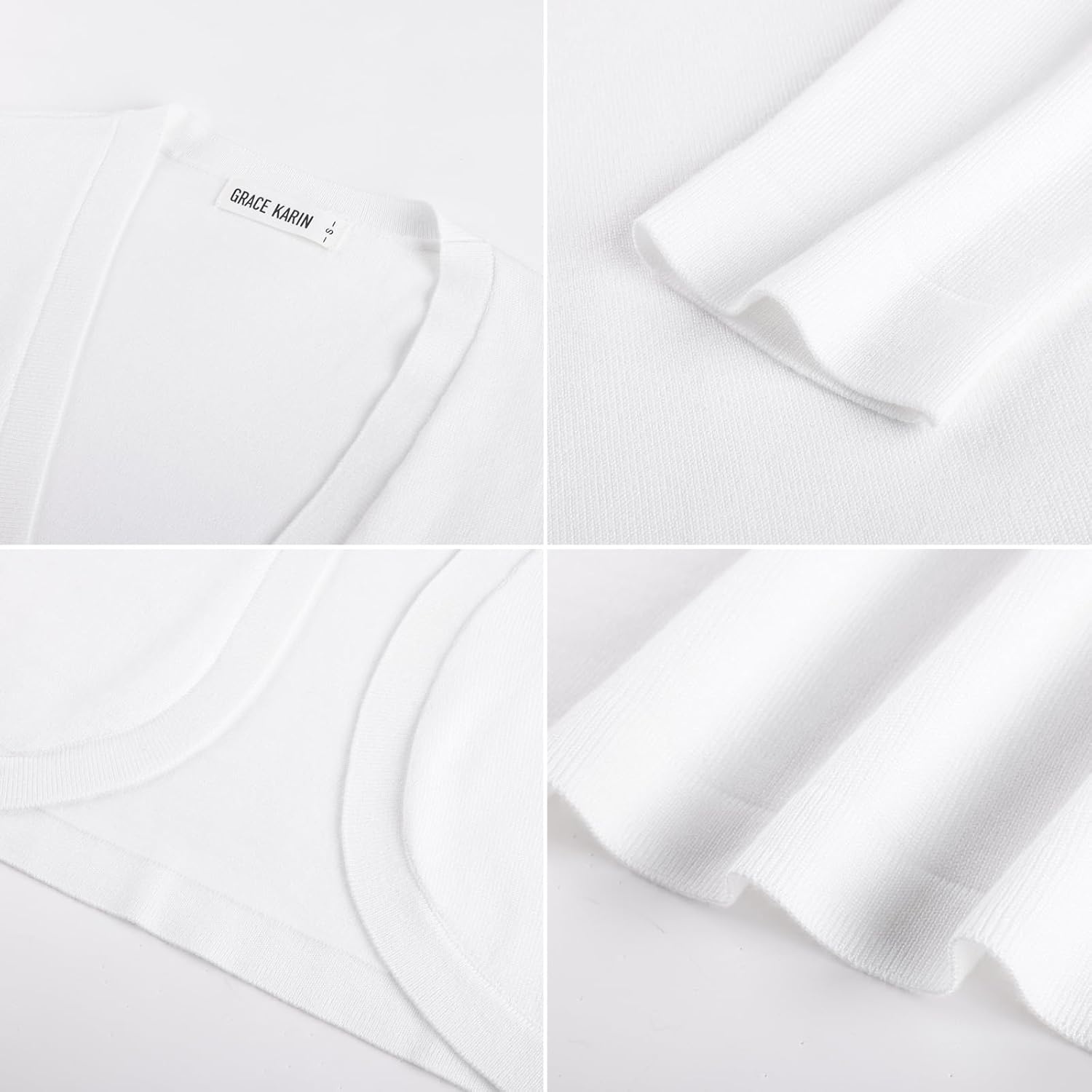 image:imageGRACE KARIN Cropped Cardigans for Women Long Sleeve Bolero Shrug SweaterIvory White