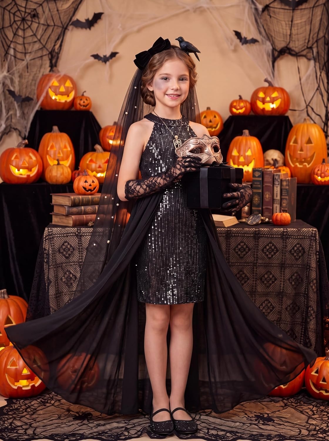image:imageGRACE KARIN Girls Halter Neck Sequin Dress Kids Fancy Formal Party Christmas Sparkly Pageant Birthday DressesSilver Black