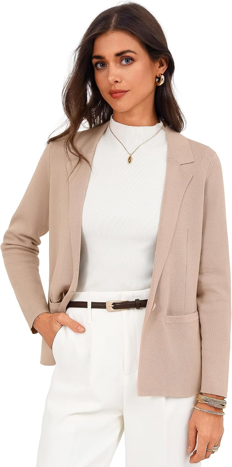 image:imageGRACE KARIN Womens Sweater Blazer Jackets Business Casual Work CardiganApricot