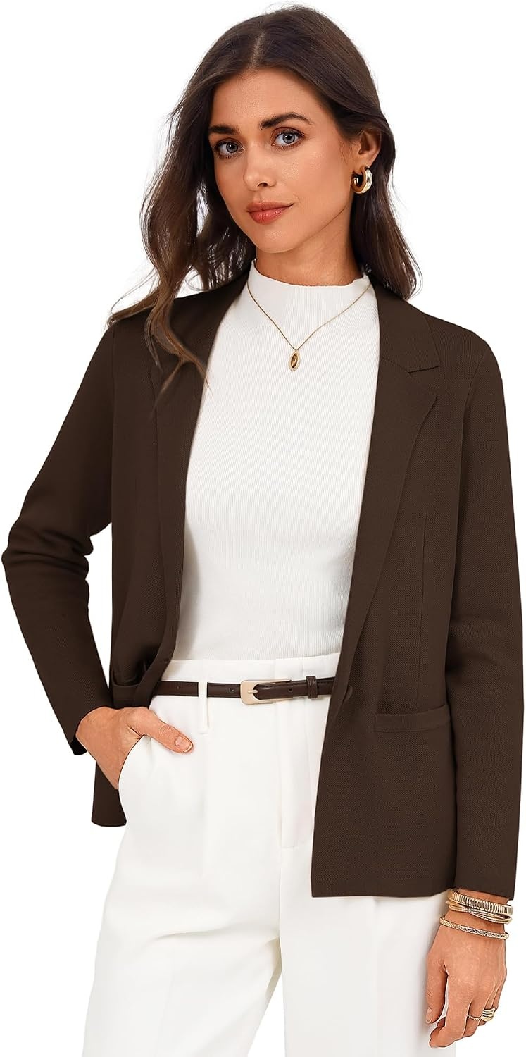 image:imageGRACE KARIN Womens Sweater Blazer Jackets Business Casual Work CardiganChocolate Brown
