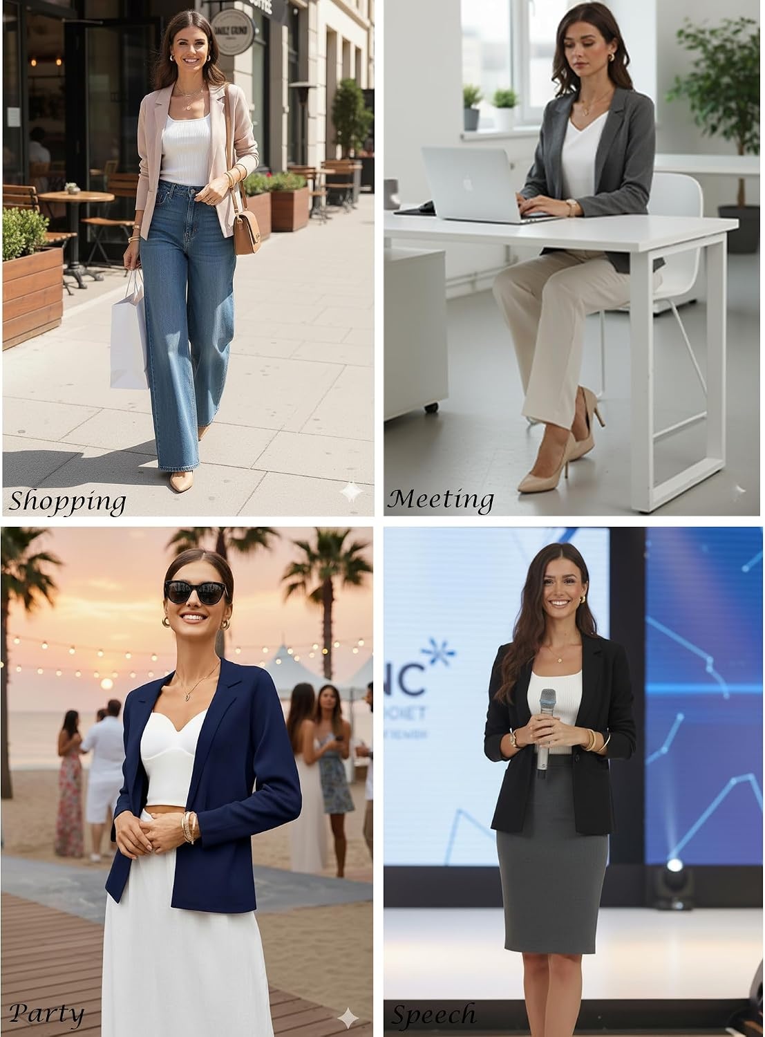 image:imageGRACE KARIN Womens Sweater Blazer Jackets Business Casual Work CardiganDark Gray