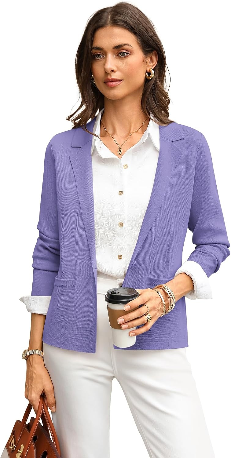image:imageGRACE KARIN Womens Sweater Blazer Jackets Business Casual Work CardiganPurple