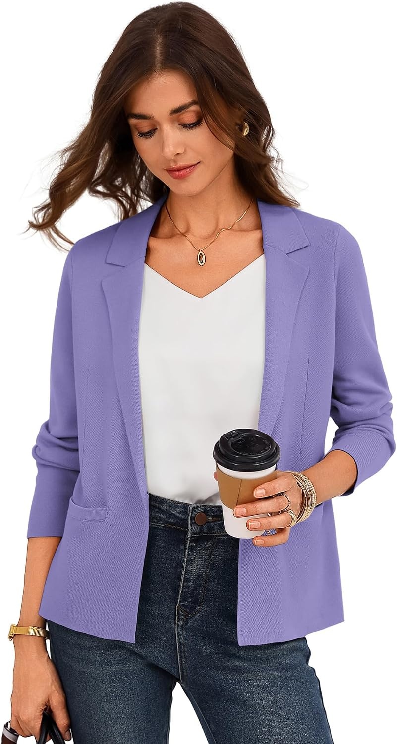 image:imageGRACE KARIN Womens Sweater Blazer Jackets Business Casual Work CardiganPurple