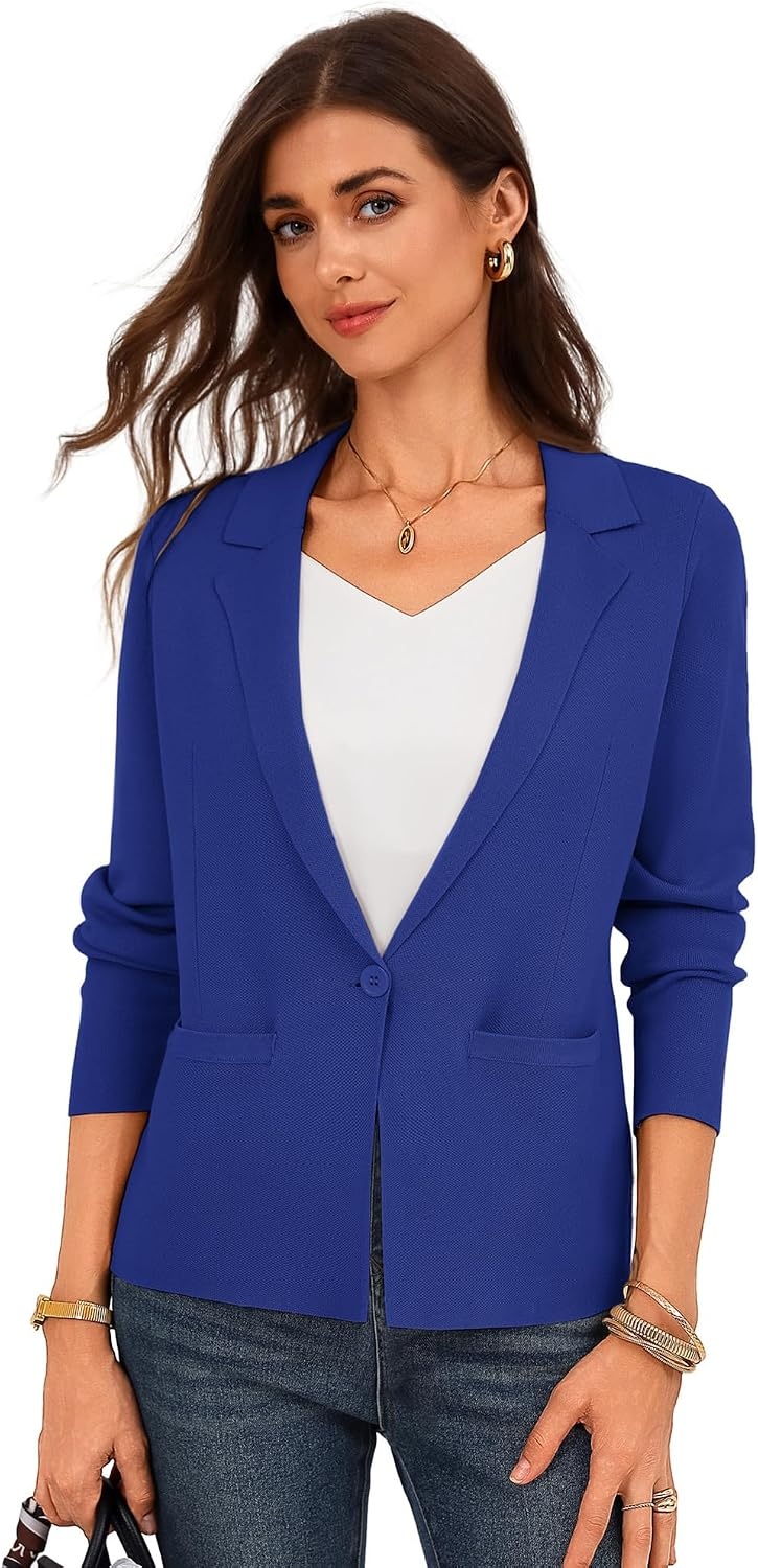 image:imageGRACE KARIN Womens Sweater Blazer Jackets Business Casual Work CardiganRoyal Blue