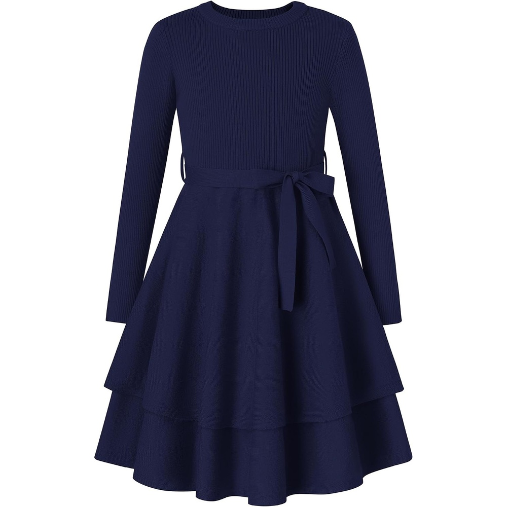 image:imageGRACE KARIN Girls Fall Sweater Dress Long Sleeve Knit Winter Dresses 512YNavy Blue