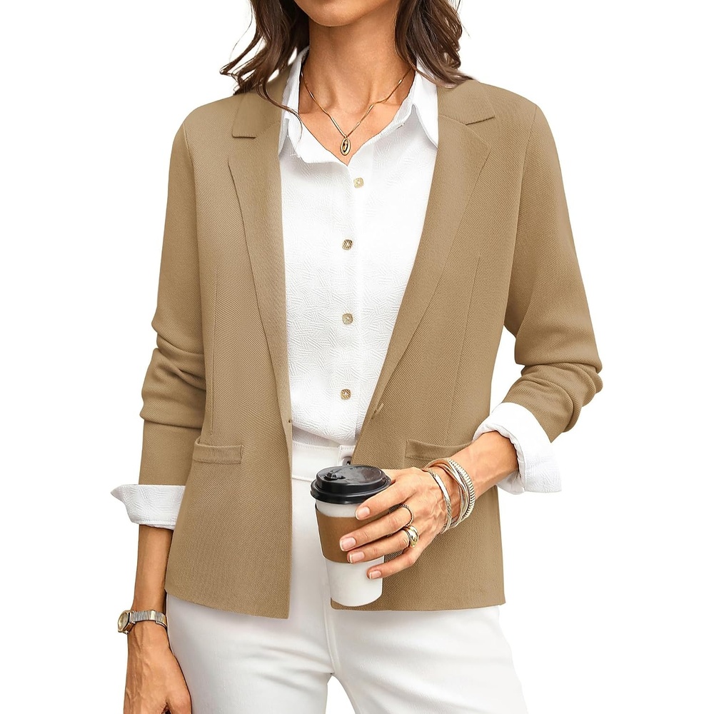 image:imageGRACE KARIN Womens Sweater Blazer Jackets Business Casual Work CardiganCamel