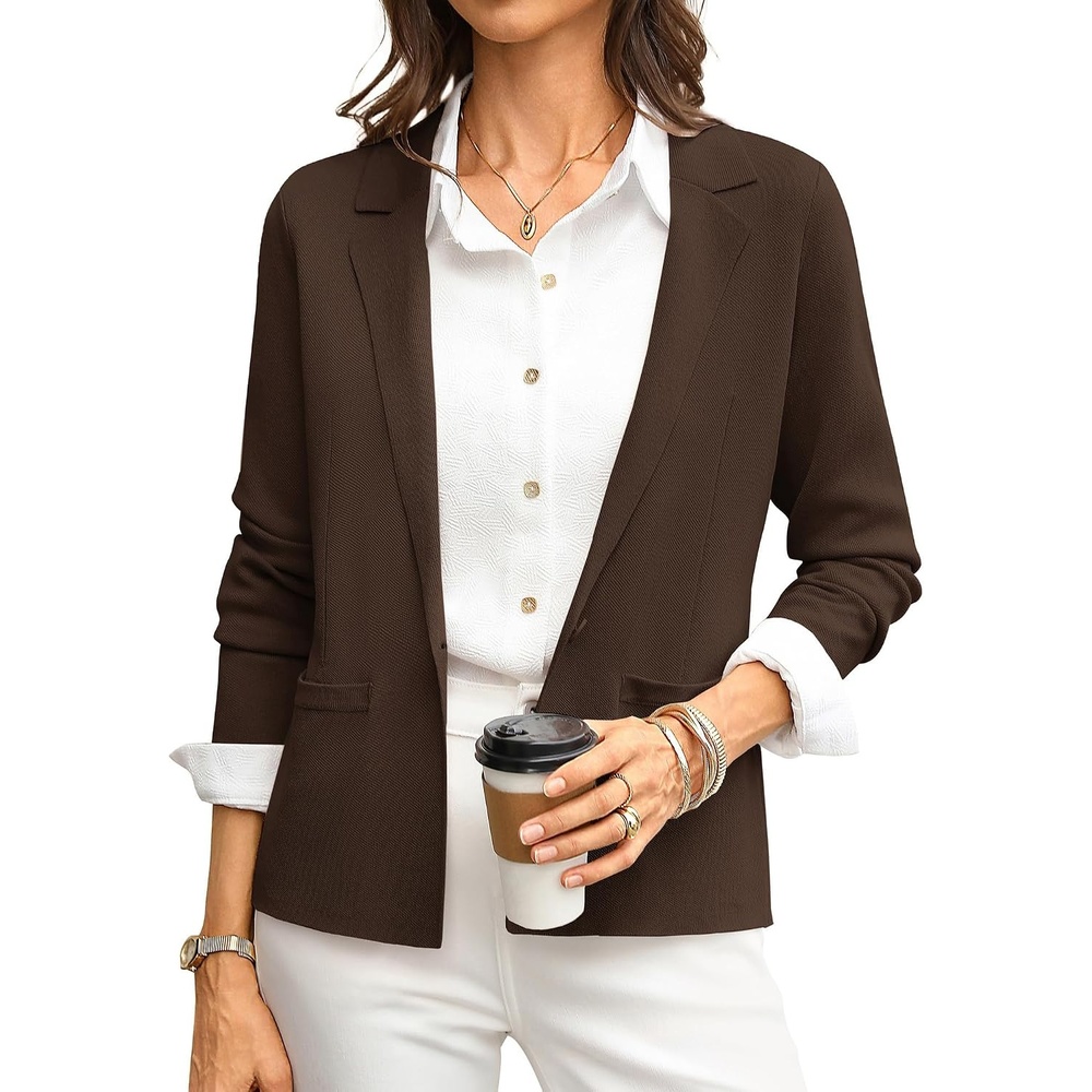 image:imageGRACE KARIN Womens Sweater Blazer Jackets Business Casual Work CardiganChocolate Brown
