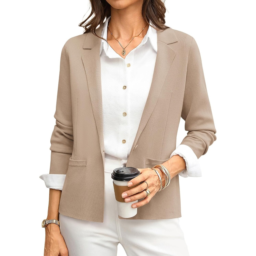 image:imageGRACE KARIN Womens Sweater Blazer Jackets Business Casual Work CardiganKhaki