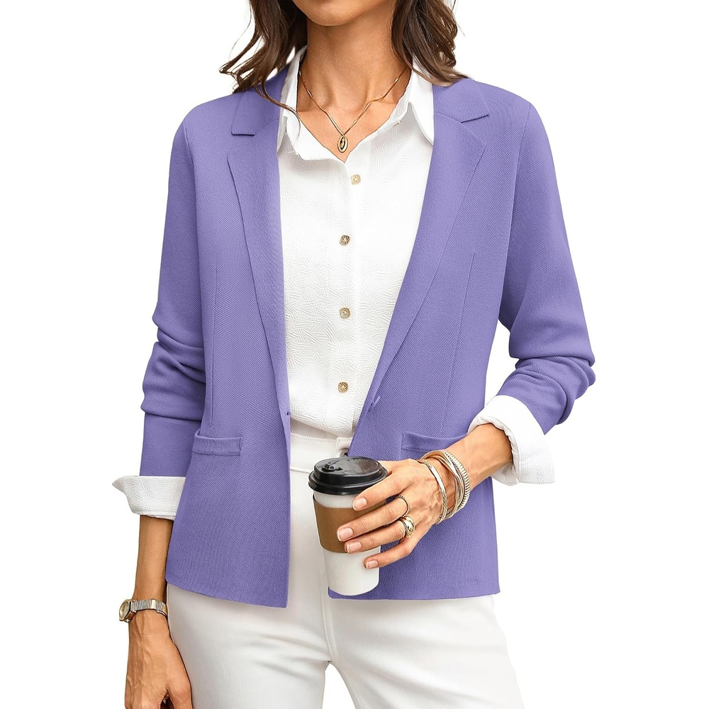 image:imageGRACE KARIN Womens Sweater Blazer Jackets Business Casual Work CardiganPurple