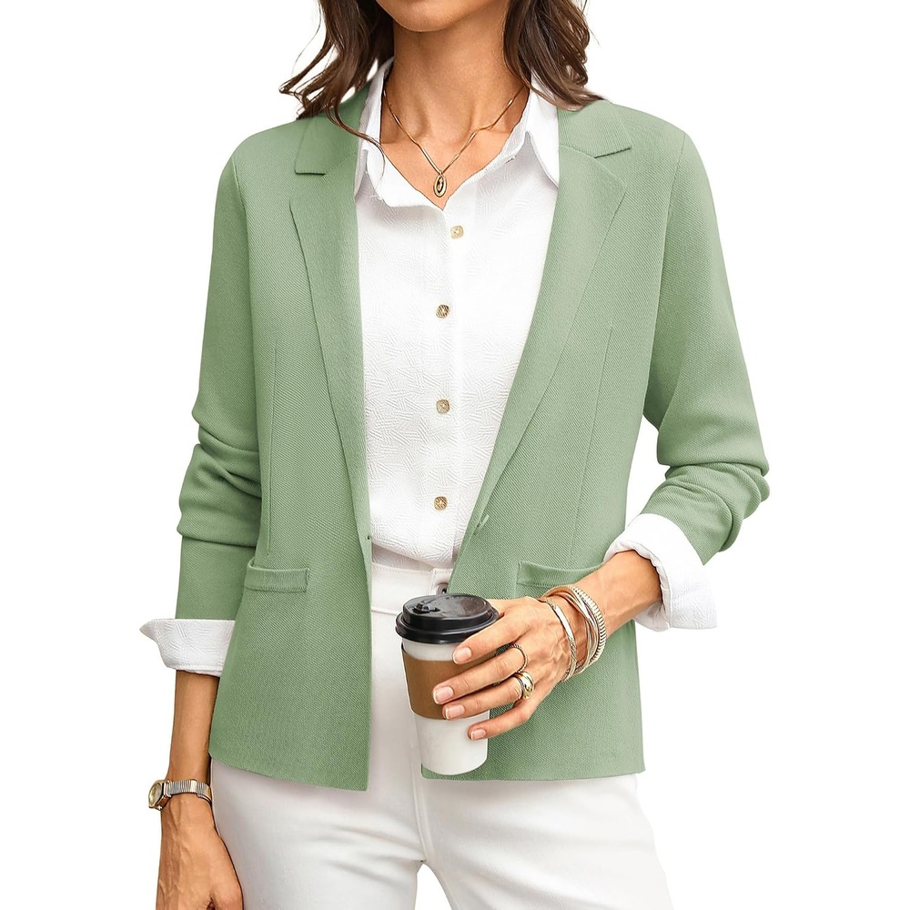 image:imageGRACE KARIN Womens Sweater Blazer Jackets Business Casual Work CardiganSage Green