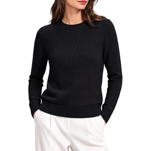 GRACE KARIN Cashmere Sweaters for Women Crewneck Merino Wool Fall Sweater(Black)