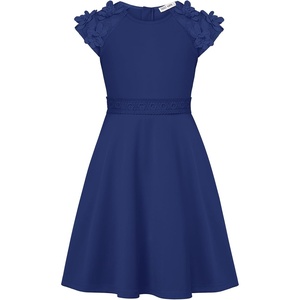 GRACE KARIN Girls’ Short Sleeve Formal Dresses Girls Spring Party Dress Girl Summer Casual Dress 6-13 Years(Navy Blue)