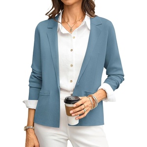 GRACE KARIN Womens Sweater Blazer Jackets Business Casual Work Cardigan(Blue-gray)