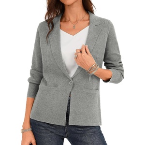 GRACE KARIN Womens Sweater Blazer Jackets Business Casual Work Cardigan(Gray)