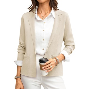 GRACE KARIN Womens Sweater Blazer Jackets Business Casual Work Cardigan(Light Beige)