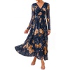Navy Blue Yellow Floral