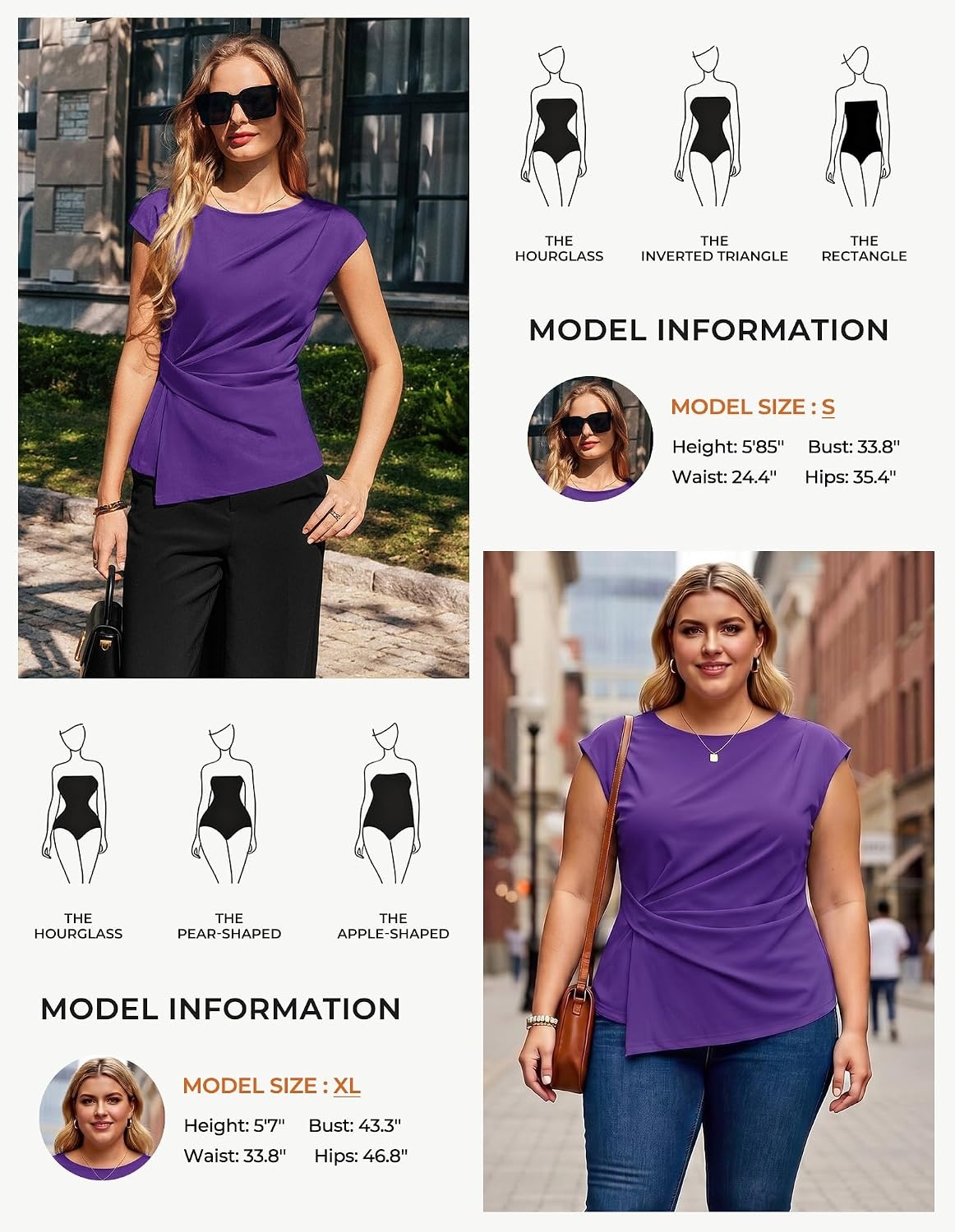image:imageGRACE KARIN Womens 2026 Summer Tops Dressy Peplum ShirtDeep Wisteria