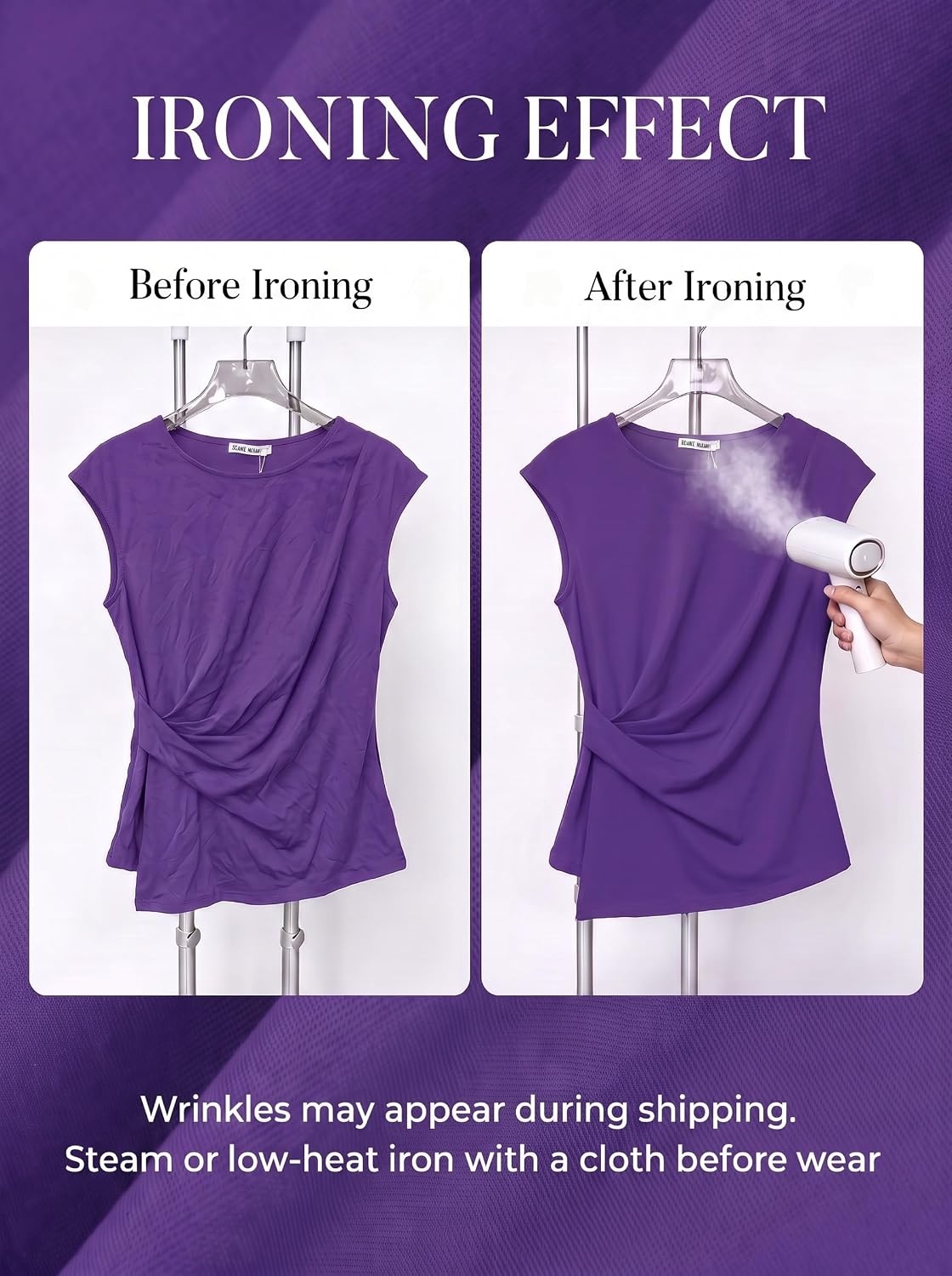 image:imageGRACE KARIN Womens 2026 Summer Tops Dressy Peplum ShirtDeep Wisteria